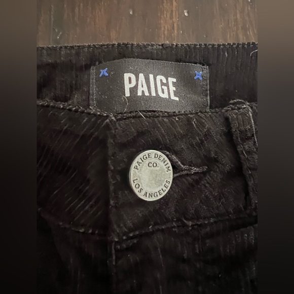 PAIGE denim LOU LOU HR Jeans Blk Corduroy - size 23 - Picture 4 of 5